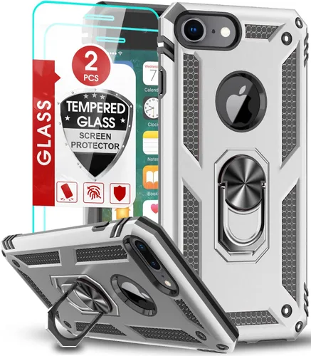 Miniatura 8 de Funda LeYi para iPhone 6S/6, funda para iPhone 7, funda para iPhone 8, armadura de grado militar de doble capa con soporte giratorio de 360 grados
