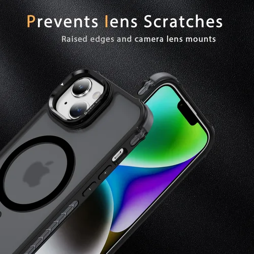 Miniatura 5 de Funda KETGII para iPhone 13, para iPhone 14, compatible con MagSafe, carga inalámbrica, resistente, a prueba de golpes, pata ajustable, delgada