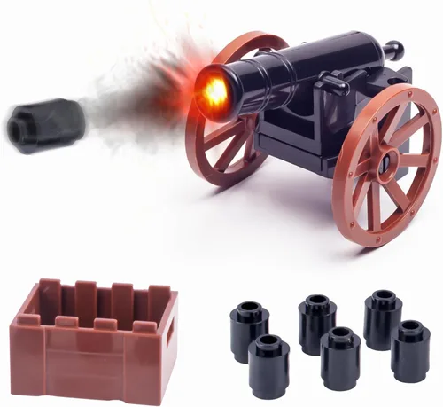 Miniatura 2 de Medieval Warfare Cannon 2, paquete de armas militares, figuras de soldados de juguete, minifigura de juguete compatible con las principales marcas
