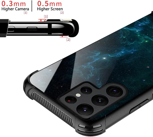 Miniatura 3 de CARLOCA Funda compatible con Samsung Galaxy S22 Ultra, increíble diseño de patrón de luz espacial nebulosa para niñas y niños, a prueba de golpes