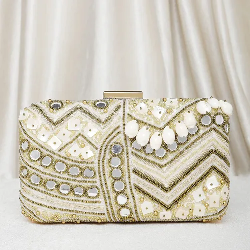 Miniatura 6 de Potli - Bolso de mano para mujer, hecho a mano, elegante, para novia, a la moda