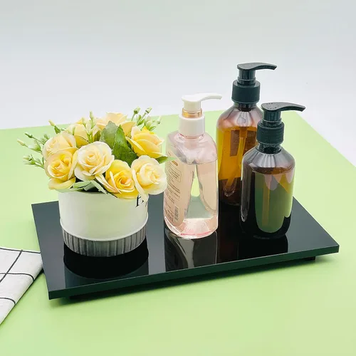 Miniatura 6 de Soporte de pedestal de jabón acrílico para encimera de baño de cocina, color negro