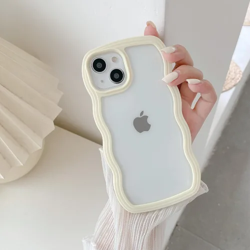 Miniatura 58 de QLTYPRI Funda compatible con iPhone 7/8/SE, bonita funda transparente con marco ondulado rizado para niñas y mujeres, funda protectora de TPU