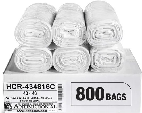 Miniatura 21 de Aluf Plastics Bolsas de basura de alta densidad, 10 galones, 1000 unidades, 6 micrones (eq), 24" x 24", transparentes, para baño, oficina