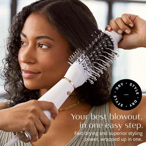 Miniatura 2 de T3 AireBrush One Step Smoothing and Volumizing Hair Blow Dryer Brush, for Fast Drying and Styling with Multiple Heat and Speed Settings, Ceramic and