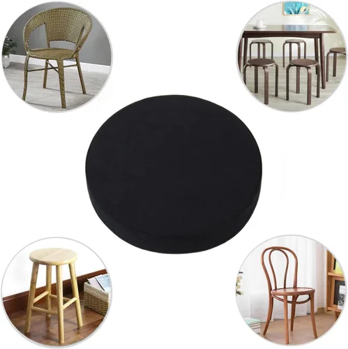 Miniatura 5 de Cojín redondo suave para dormitorio, oficina, cocina, comedor, cojín antideslizante para silla y cojín de asiento de 14 pulgadas, negro (YZ210918)