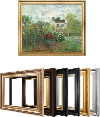 Miniatura 135 de IPIC - Reproducción artística de los lirios de agua de Claude Monet 1906, impresiones giclée coinciden con el marco dorado clásico, arte de pared