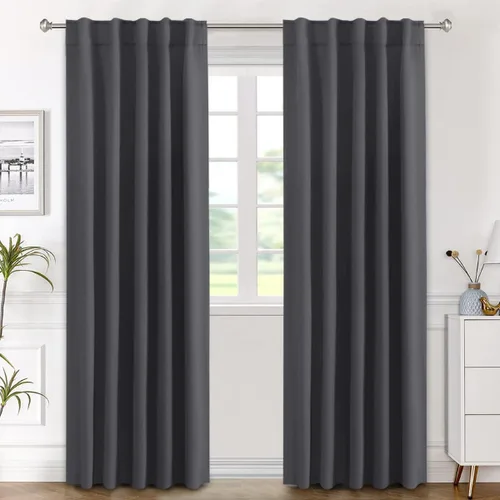 Miniatura 172 de H.VERSAILTEX Cortinas opacas con aislamiento térmico, paneles de tratamiento de ventana, cortinas opacas para oscurecer la habitación, cortinas Gris