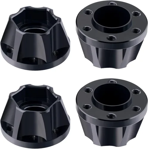 DJX 4 piezas de adaptador de cubo hexagonal de rueda de aluminio de 0.472 in, accesorios de extensión de rueda para 1/10 RC Crawler de 1.9 pulgadas