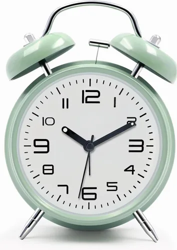Miniatura 8 de Azyh Reloj despertador ruidoso para adultos que duermen pesados, de metal de 4 pulgadas, doble campana, funciona con pilas, para decoración de Negro