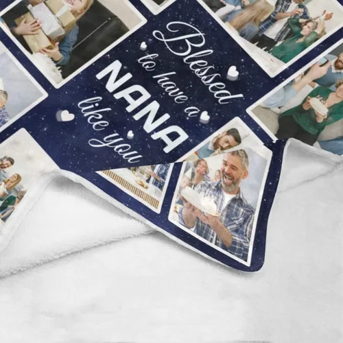Miniatura 3 de HUGLAZY Regalos para nana - Manta personalizada con fotos, manta de fotos para abuela, abuela, manta de cumpleaños de nieta