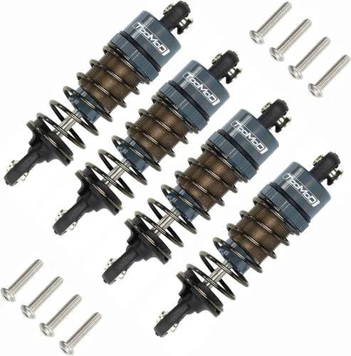 Miniatura 7 de 1/10 62MM RC Kit de amortiguadores llenos de aceite para Tamiya TT-01 TT-02 Hyper Go 1/14 H14BM 14209 Losi Actualizaciones Reemplazar piezas (azul)