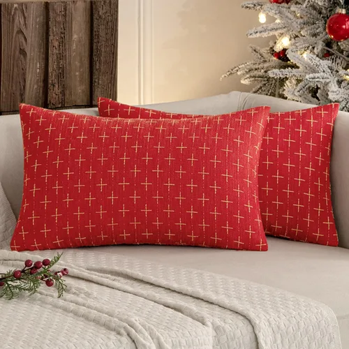 Miniatura 22 de MIULEE - Juego de 2 fundas de almohada decorativas de lino de arpillera, modernas, estilo campestre, rústicas, tejidas, con textura, para sofá
