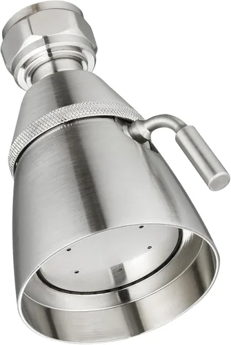 Cabezal de Ducha de Ángulo Simple, Cabezal de Ducha de Latón de Alto Flujo, Ajustable en Ángulo y Flujo de Agua, G 1/2, Níquel Cepillado
