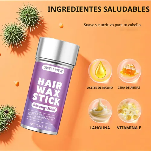 Miniatura 5 de Barra de cera para el cabello SWEET VIEW y cepillo liso para peinar hacia atrás para domar cabellos sueltos, encrespamiento, cola de caballo