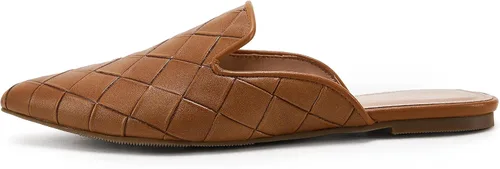 Miniatura 5 de Sandalias planas trenzadas con punta puntiaguda para mujer, sin espalda, tacón bajo, con corte casual