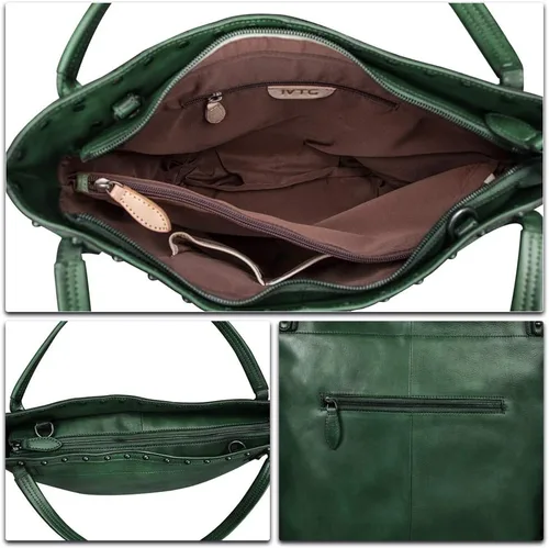 Miniatura 7 de Bolso de hombro grande de cuero genuino para mujer, bolso de mano vintage de cuero real y bolsos de mano, bolso cruzado