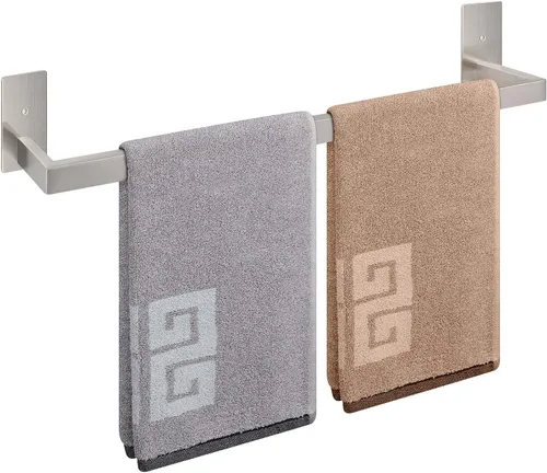 NearMoon - Toallero de barra autoadhesivo para baño de acero inoxidable, estante cuadrado de pared para colgar toallas, estilo contemporáneo, con