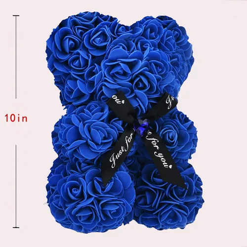 Miniatura 3 de Lgv Oso de rosas de flores, regalo romántico para el día de la madre de San Valentín, Navidad, cumpleaños, novia, madre, esposa, con diamantes Zafiro