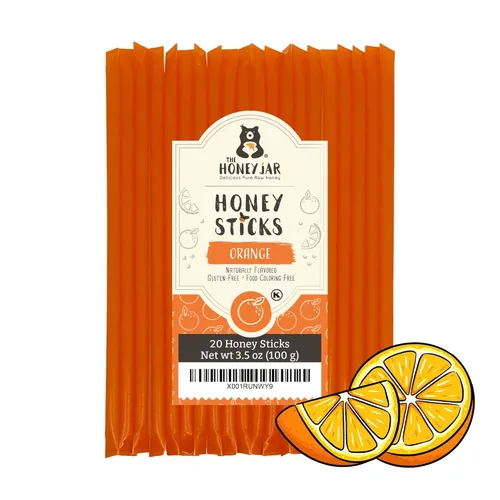Miniatura 25 de The Honey Jar Palitos de miel lisos, pajitas de miel pura para el té, café o un placer saludable, una cucharadita de miel saborizada por barra