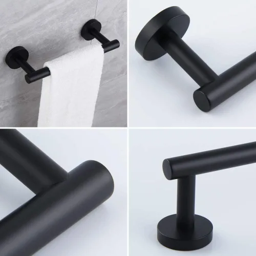 Miniatura 7 de kimzcn Toallero de mano negro mate de 9 pulgadas SUS 304 de acero inoxidable para montaje en pared de baño