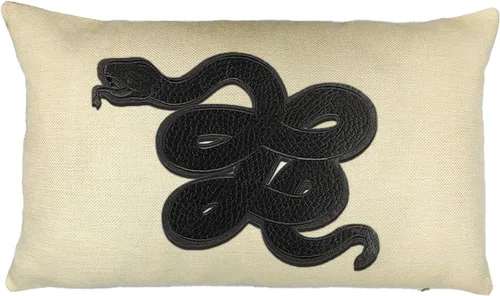 Miniatura 3 de Funda de almohada con bordado de serpiente, funda de cojín para decoración del hogar, cuadrado suave, 18 x 18 pulgadas