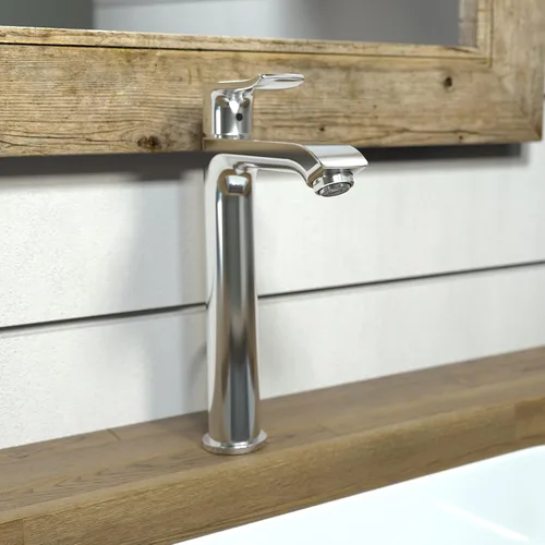 Miniatura 2 de hansgrohe Metris Modern 31183001 - Grifo de lavabo de baño de 1 manija y 10 pulgadas de alto, moderno, atemporal, fácil de limpiar, color cromado