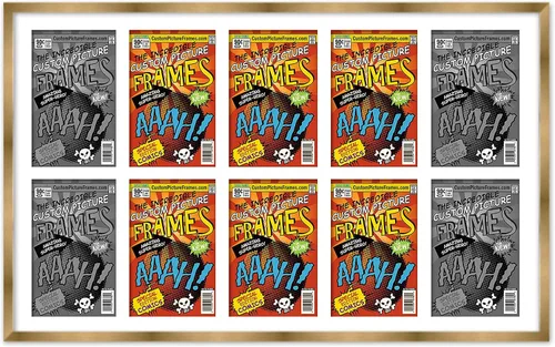 Miniatura 80 de Marco de cómic negro con alfombrilla negra para cómics de la Edad Dorada