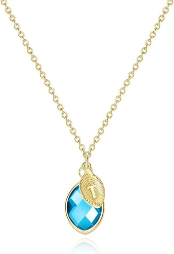 Me&Hz Initial Birthstone Necklace for Women 14K Gold Filled Small Initial Necklace Crystal Birthstone Pendant Necklace for Girls Teens Mom Dainty