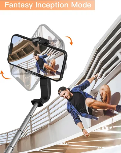 Miniatura 8 de hohem iSteady Q - Estabilizador de cardán para smartphone, trípode para selfie stick de 1 eje con seguimiento facial, rotación de 360°, trípode