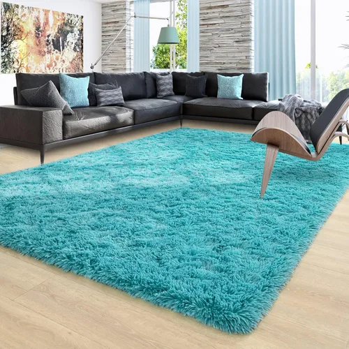 Miniatura 18 de Ompaa Alfombra esponjosa, alfombra mullida súper suave para dormitorio, sala de estar, alfombra grande de felpa de 6 x 9 pies, alfombra de pelo
