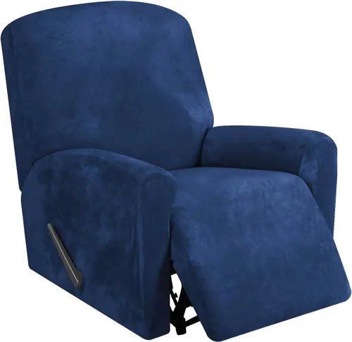 Miniatura 9 de FestiCorp Fundas para sillón reclinable de terciopelo real, 4 piezas de fundas para sillón reclinable pequeño Lazy Boy, fundas elásticas para sofá
