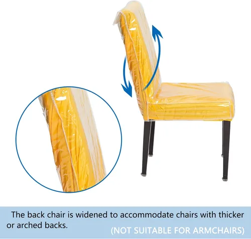Miniatura 4 de Funda de plástico para silla de comedor de 21 x 20 pulgadas, protector de asiento libre de arañazos de gatos y perros, manchas, protectores