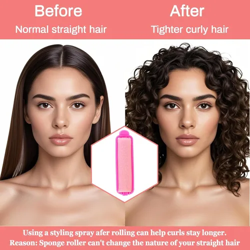 Miniatura 5 de MAQIHAN 56 rodillos de espuma para el cabello, rodillos de esponja de 0.59 pulgadas para rizadores de cabello sin calor para cabello corto/largo