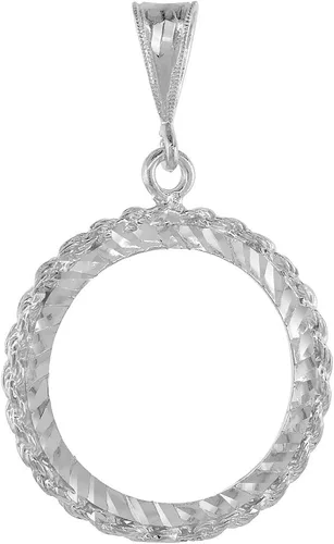 Miniatura 2 de Bisel de plata de ley de un cuarto de dólar de 0.945 in, con borde de cuerda, corte de diamante, moneda de 25 centavos no incluida, Plata Esterlina