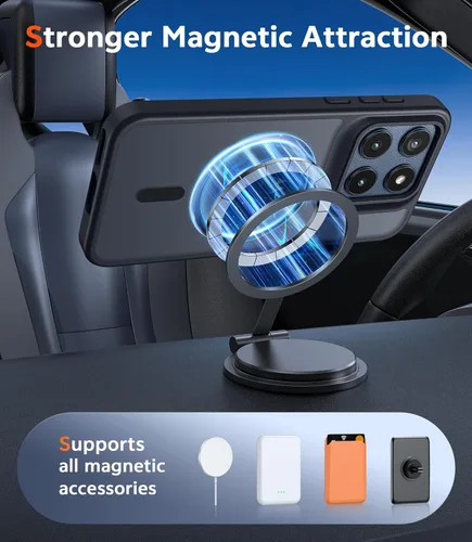 Miniatura 1703 de FNTCASE Funda para iPhone 13 Pro-Max: Fundas magnéticas transparentes compatibles con Magsafe Slim anti amarillamiento protección contra caídas