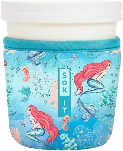 Miniatura 182 de Sok It IceCreamSok - Funda de neopreno aislada (flores abstractas, pintas de helado cónicas)