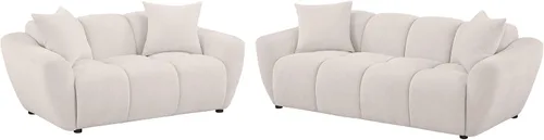 Miniatura 13 de Coaster Home Furnishings Destino - Juego de sofá tapizado de 3 piezas con brazos extendidos, diseño de cuadrícula, cojines adjuntos