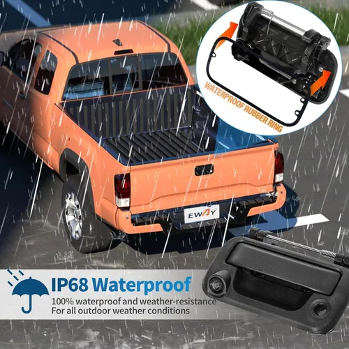 Miniatura 4 de EWAY Cámara de respaldo trasera con manija trasera para Ford F150 F250 F350 F450 F550 Super Duty Explorer Lobo 2004-2016, Lincoln Mark LT - Pestillo