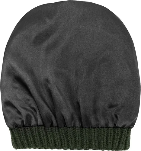 Miniatura 6 de Gorros de invierno con forro de satén para mujer, gorro de invierno con forro de seda para invierno, cálido gorro de punto con puños