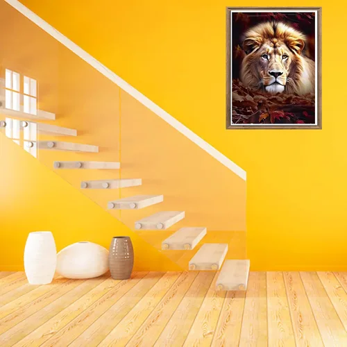 Miniatura 3 de Bimkole Kits de pintura de diamantes 5D para adultos, león, taladro completo, animales, diamantes de imitación, juego de bordado de pintura