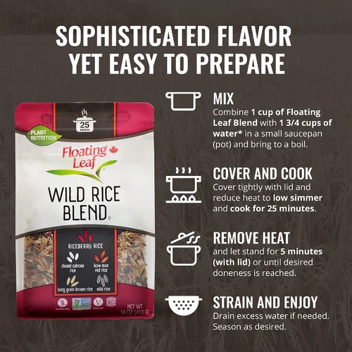 Miniatura 3 de Floating Leaf Mezcla de arroz silvestre – 14 onzas, 1 unidad – Mezcla de arroz silvestre con arándano, arroz rojo y arroz integral – Sin gluten