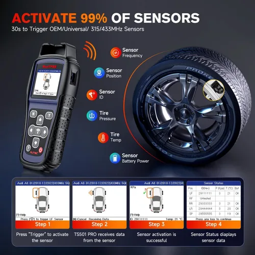Miniatura 6 de Autel MaxiTPMS TS501 PRO, herramienta de programación TPMS 2026 Igual que TS508, hasta TS501 TS408S, Relearn Activate 99% TPMS Sensores, Program