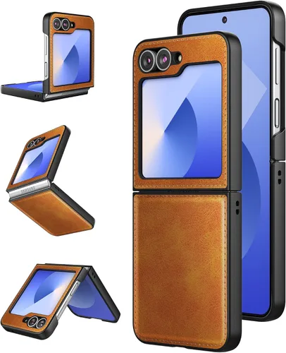 Miniatura 13 de Foluu para Samsung Galaxy Z Flip 5 5G Funda, Funda de Cuero, Cuero PU + Carcasa Rígida de PC Ultra Delgada Slim Duradera Funda Protectora