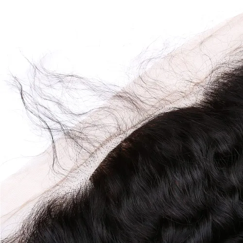 Miniatura 13 de Un donante de grado superior 13x4 base de seda cierre frontal de encaje cabello humano con cabello de bebé ondulado brasileño virgen cierre de pelo