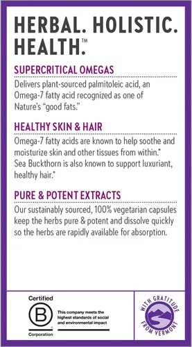 Miniatura 8 de New Chapter Supercritical Omega 7 con espino cerval de mar + ácidos grasos de origen vegetal + Omega 7 + ingredientes sin OMG - 60 cápsulas