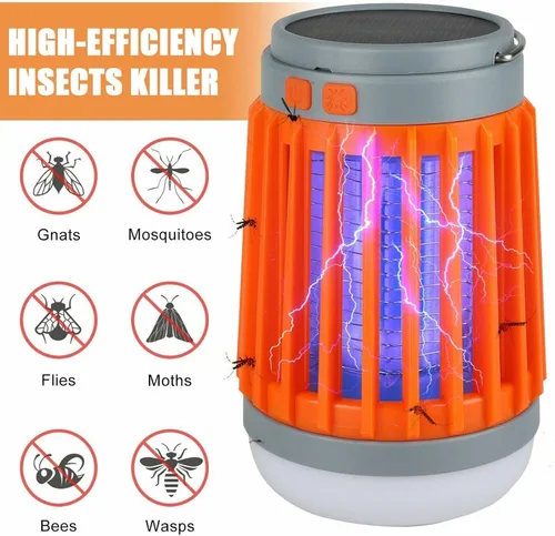 Miniatura 7 de Solar USB Mosquito Killer Luz Electrónica Mosca Bug Insecto Zapper Trampa Plaga Lámpara