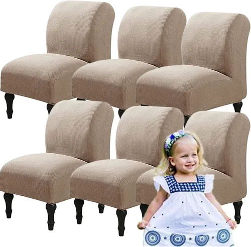 Miniatura 13 de Fundas elásticas para silla sin brazos, extraíbles y lavables, de elastano jacquard sin reposabrazos, protector de muebles para sala de estar, Verde