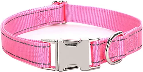 Miniatura 19 de Love Dream Collar reflectante para perro con hebilla de metal, collar de nailon ajustable de seguridad con hebilla de liberación rápida resistente