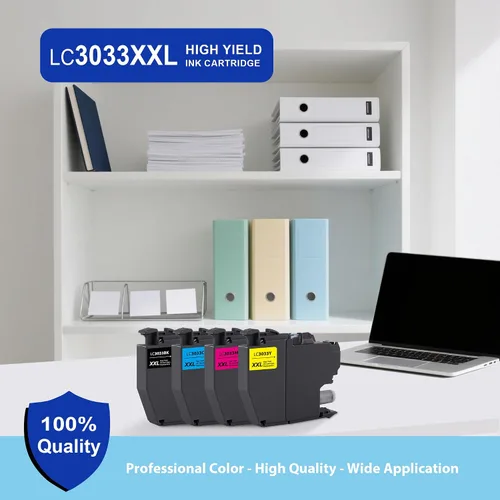 Miniatura 4 de LC3033 BK/C/M/Y - Juego de 4 cartuchos de tinta LC3033XXL compatibles con Brother LC3033XXL, LC3033BK, LC3033C, LC3033M, LC3033Y Juego de cartuchos